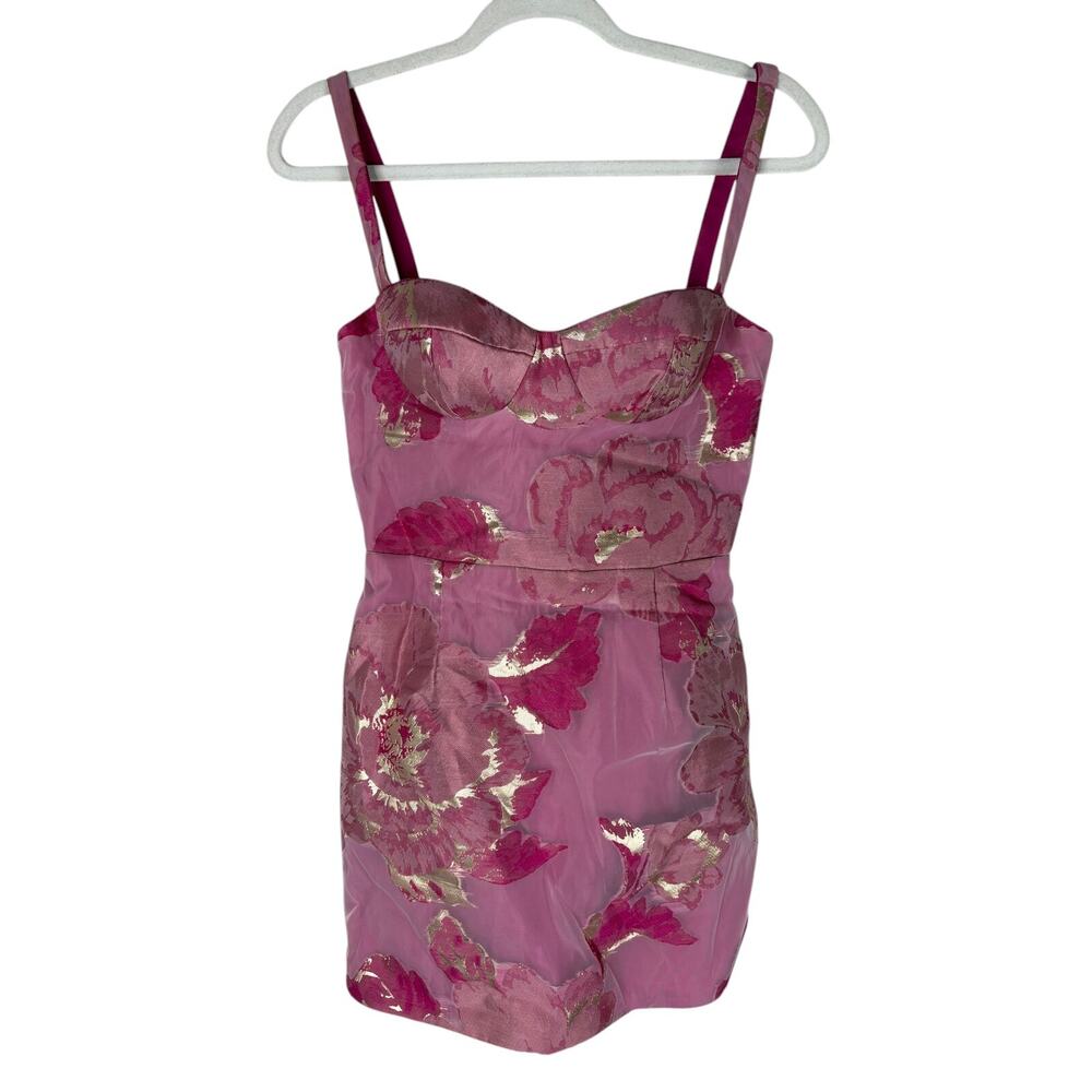Katie May Claudette Mini Dress Floral Metallic Party Cocktail Hoco Formal S - Picture 5 of 12